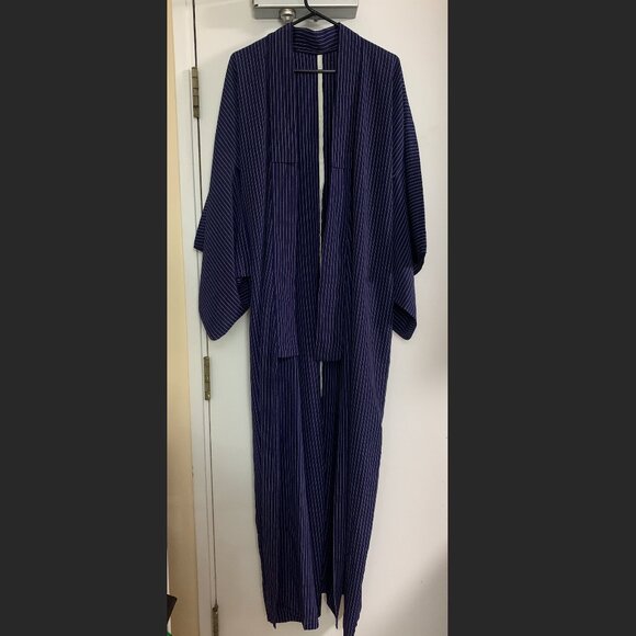 Dark Blue Yukata Kimono 58" Men Used - Picture 1 of 3